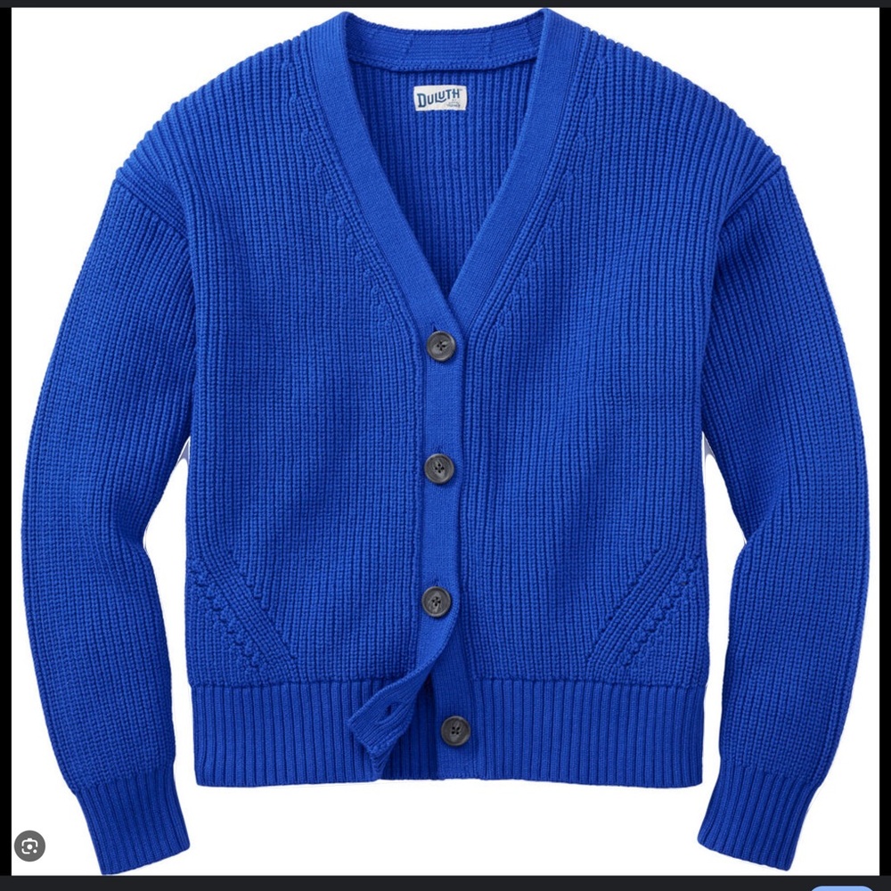 Duluth Trading Co. Shaker Cardigan Xl Blue